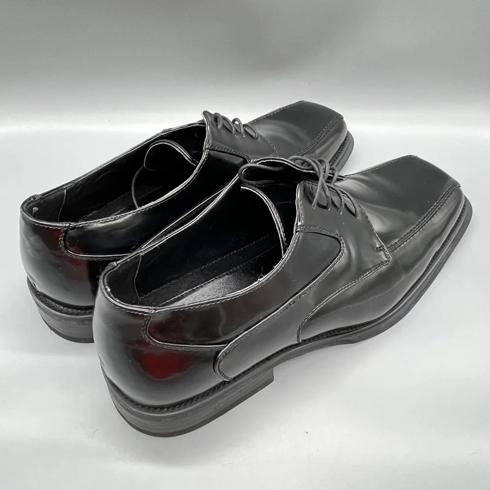 Bass & Co Shoes Mens 13 Black Linden Derby Oxford Dress Square Toe New